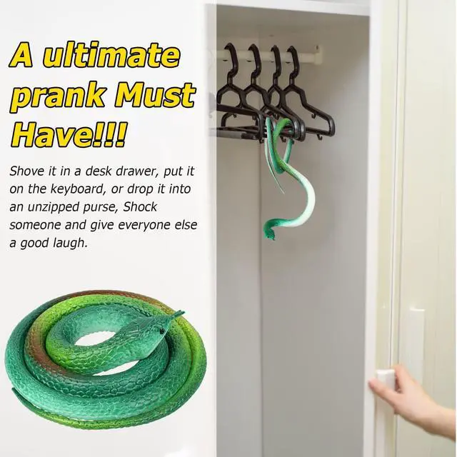 Alt view image 7 of 7 - Realistic Rubber Snakes 4-Pack for Garden - Scare Birds, Squirrels and Mice