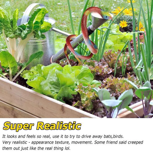 Alt view image 3 of 7 - Realistic Rubber Snakes 4-Pack for Garden - Scare Birds, Squirrels and Mice
