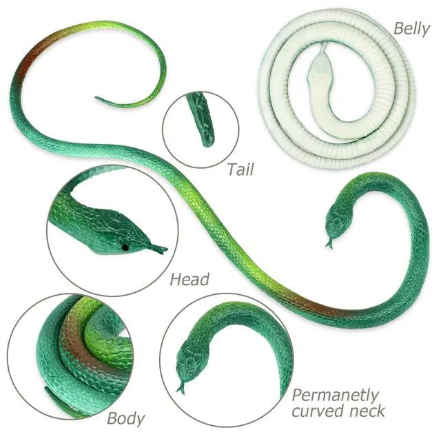 Alt view image 4 of 7 - Realistic Rubber Snakes 4-Pack for Garden - Scare Birds, Squirrels and Mice