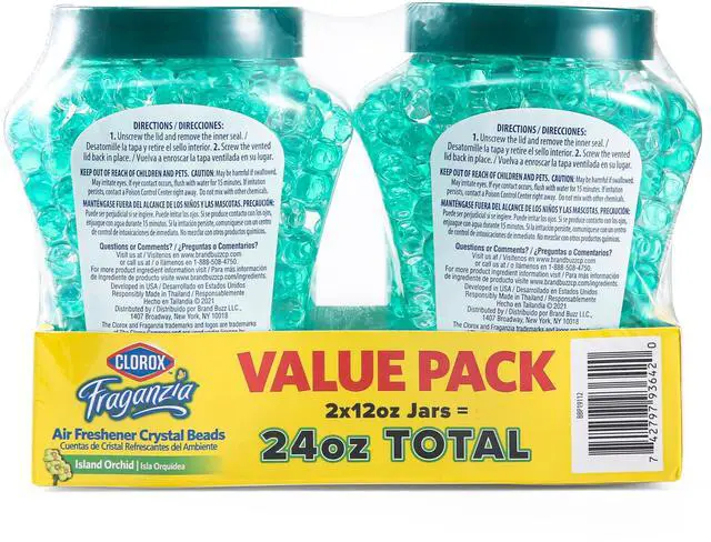 Alt view image 6 of 7 - Clorox Fraganzia Air Freshener Twin Pack Beads, Island Orchid, 24 Fl Oz