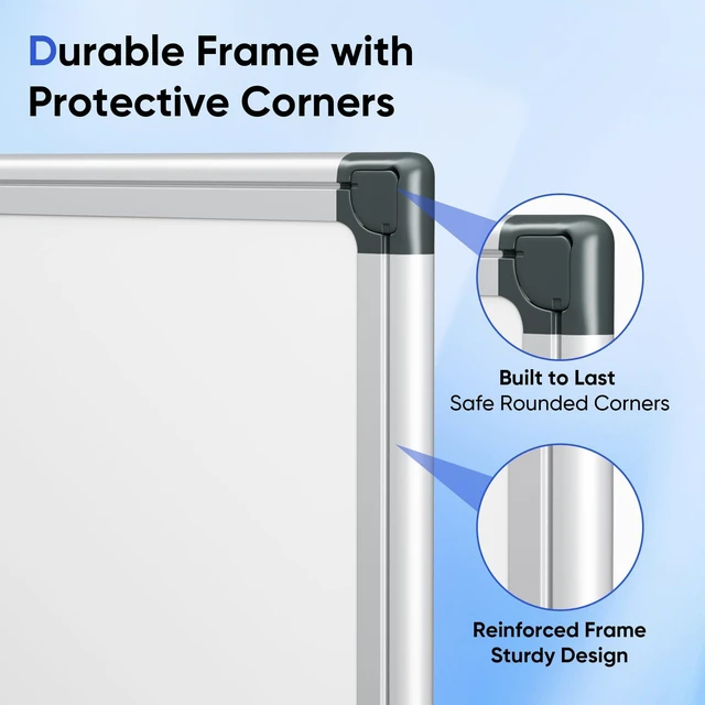 Alt view image 6 of 7 - VUSIGN 24" x 18" Magnetic Whiteboard with Silver Frame, Dry Erase Board for Office Home School - Includes 1 Eraser, 2 Multicolor Markers & 4 Magnets