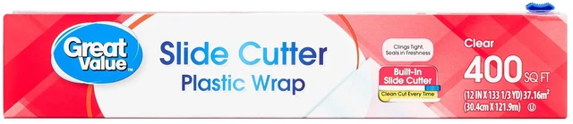 Main image of Great Value Slide Cutter Plastic Wrap, 400sq ft