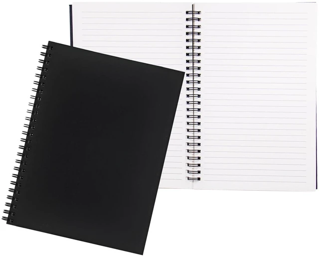 Main image of Ykimok 2 Pack College Ruled Spiral Notebook, Soft Black Cover, 100 Pages, 7.5 x 5.1 Inches