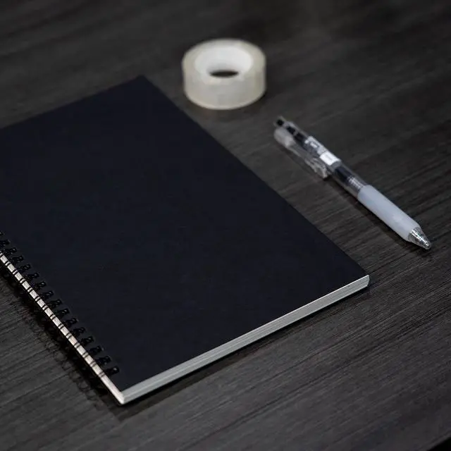 Alt view image 6 of 7 - Ykimok 2 Pack College Ruled Spiral Notebook, Soft Black Cover, 100 Pages, 7.5 x 5.1 Inches
