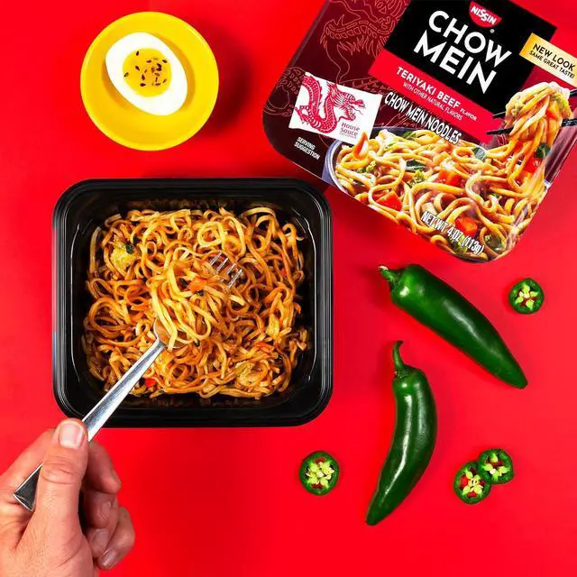 Alt view image 5 of 5 - Nissin Chow Mein Noodles Teriyaki Beef 4oz Pack of 8