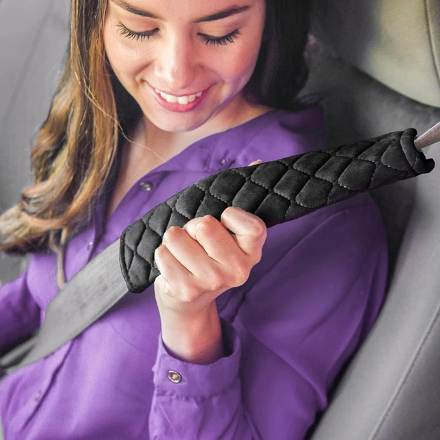 Alt view image 2 of 6 - Universal Car Seat Belt Shoulder Strap Covers Pads (2-Pack)