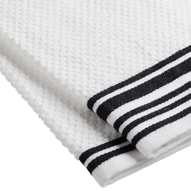 Alt view image 6 of 6 - Mainstays 4-Pack 16in x 26in Woven Kitchen Towel Set, Black