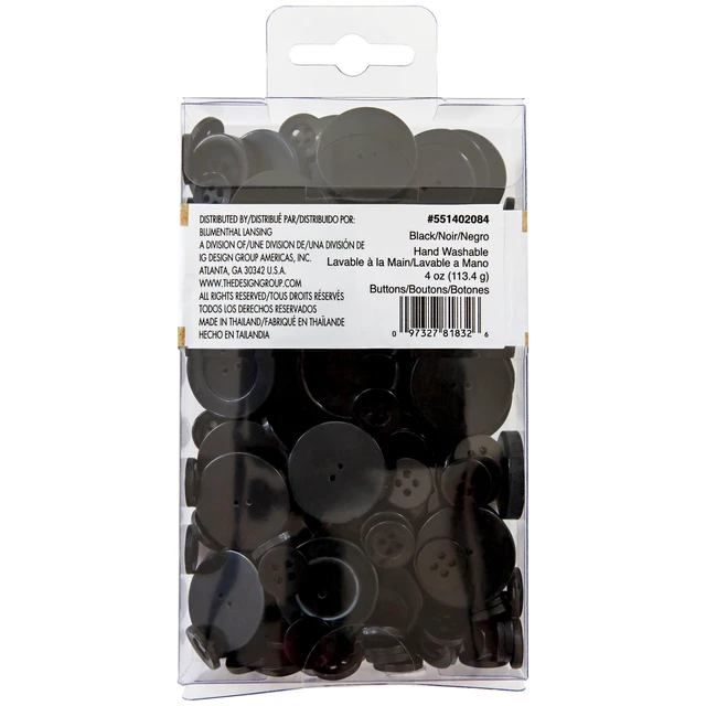 Alt view image 5 of 6 - Favorite Findings 4oz Value Black Assorted Sew Thru & Shank Buttons