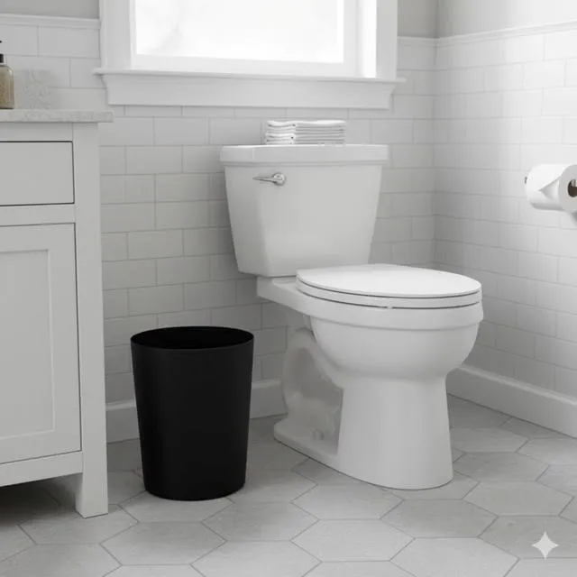 Alt view image 3 of 5 - Mainstays 5Gal Plastic Wastebasket, Open Top, Matte Black