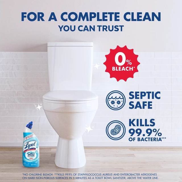 Alt view image 5 of 5 - Lysol OXI Action Clinging Gel Toilet Bowl Cleaner, Sanitizing, Bleach Free, 24 fl oz (2 Pack)