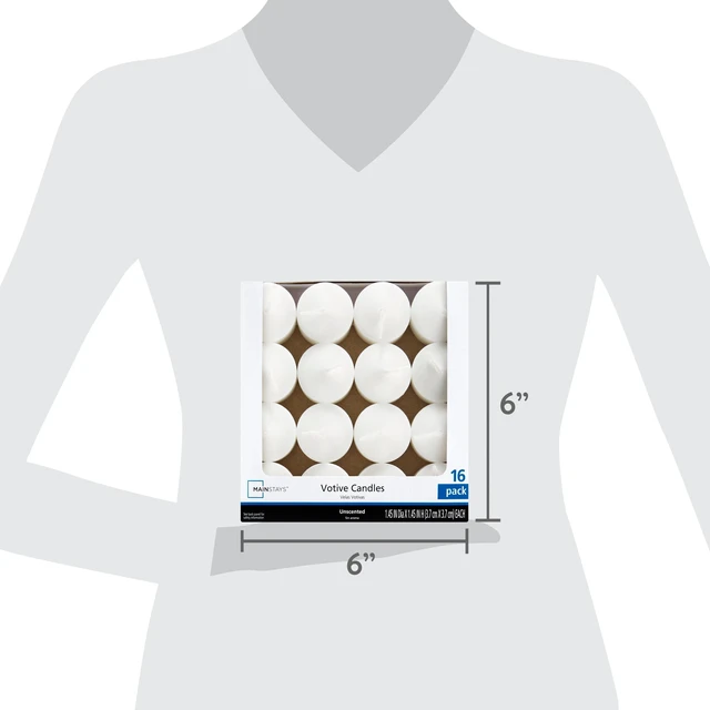 Alt view image 6 of 6 - Mainstays Unscented Votive Candles, White, 16 Count