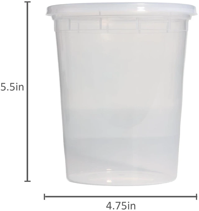 Alt view image 3 of 6 - Mainstays Clear Plastic Deli Containers 32oz 40-Piece