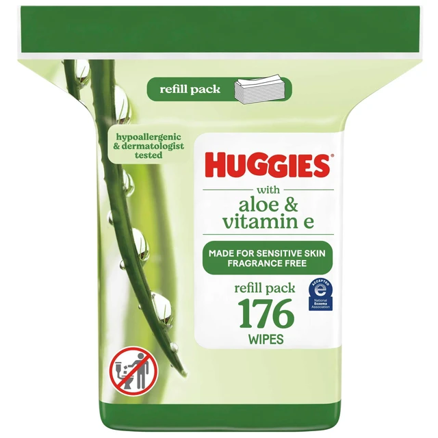 Alt view image 6 of 6 - Huggies Unscented Wipes with Aloe & Vitamin E, 1 Refill Pack, 176 Count