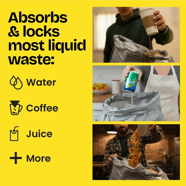 Alt view image 3 of 5 - Glad ForceFlex MaxStrength LeakGuard 13-Gallon Tall Kitchen Trash Bags, Sunshine Lemon Scent, 20 Bags