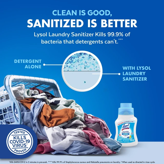 Alt view image 4 of 5 - Lysol Laundry Sanitizer Additive, Unscented, 41oz, Odor Eliminating for Clothes and Linens