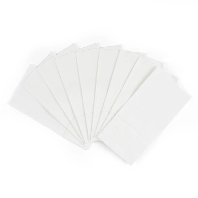 Alt view image 3 of 5 - 50Pcs White Kraft Paper Grocery Bags, 3.5x2.2x7Inches, 1LB, Mini Size, for Cookies Candy Craft