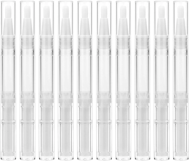 Main image of 10 Pcs 3ml Refillable Cuticle Oil Pens, Empty Nail Twist Pens with Brush