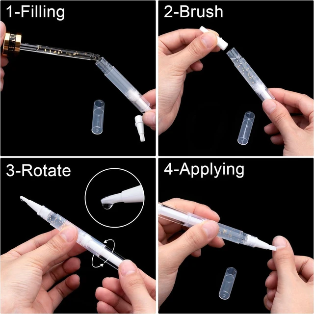 Alt view image 6 of 7 - 10 Pcs 3ml Refillable Cuticle Oil Pens, Empty Nail Twist Pens with Brush