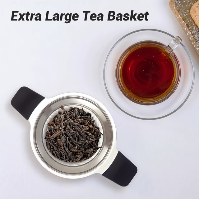 Alt view image 2 of 7 - Tifanso Fine Mesh Stainless Steel Reusable Tea Infuser with Double Handles