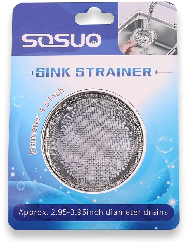 Alt view image 5 of 7 - 2Pcs Stainless Steel Mesh Kitchen Sink Strainer, Large Wide Rim 4.5" Diameter Sink Drain Cover Basket Catcher