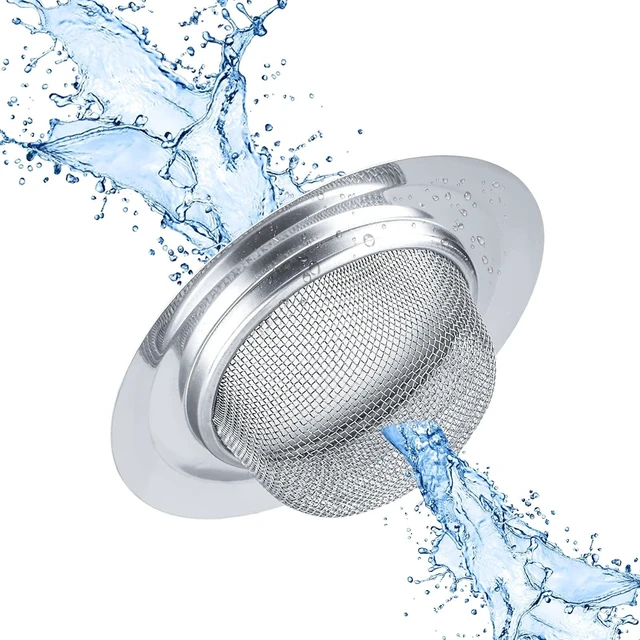 Alt view image 7 of 7 - 2Pcs Stainless Steel Mesh Kitchen Sink Strainer, Large Wide Rim 4.5" Diameter Sink Drain Cover Basket Catcher