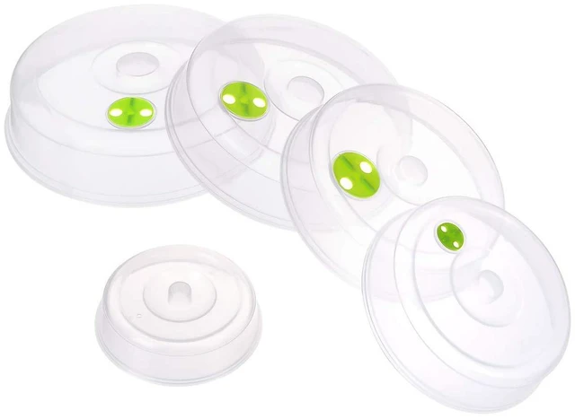 Main image of Set of 5 Microwave Plate Covers with Adjustable Steam Vents, Mixed Sizes for Large & Small Plates and Bowls