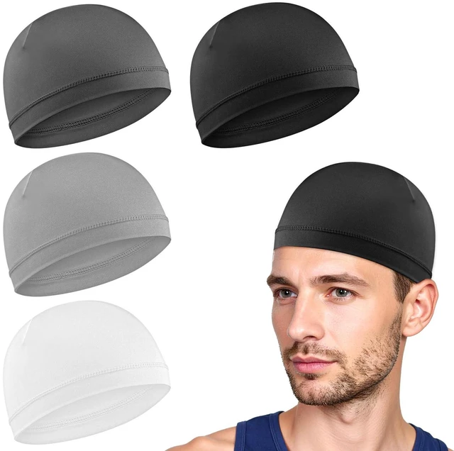 Main image of Qianyu 4Pcs Skull Caps Breathable Thin Sleep Hats Running Beanie Helmet Liner Stretchy Sweat Wicking Headwear