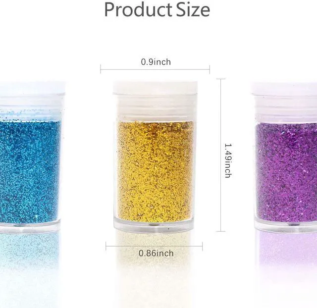 Alt view image 2 of 7 - 24 Colors Fine Cosmetic Glitter Set for Resin, Arts, Crafts, Festival, Makeup, Body, Nail, Face, Hair, Eyeshadow, Lip Gloss