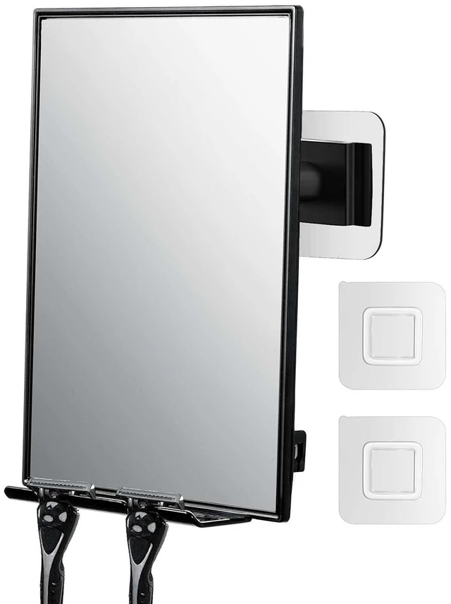 Main image of LFOYOU Shower Mirror for Shaving and Face Washing with Squeegee, 2 Razor Holders, 360 Rotating, Easy Install, Home Shower Accessory (Not Fogless)