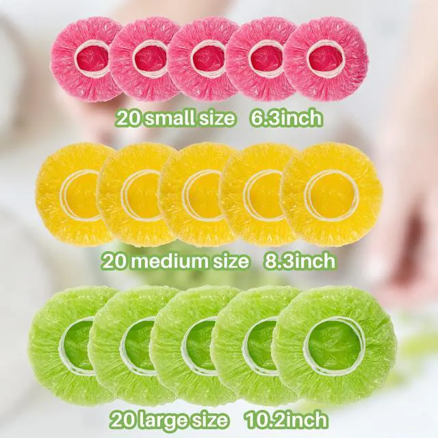 Alt view image 4 of 6 - MAQIHAN 60Pcs Reusable Bowl Covers - Plastic Food Wrap for Bread Proofing