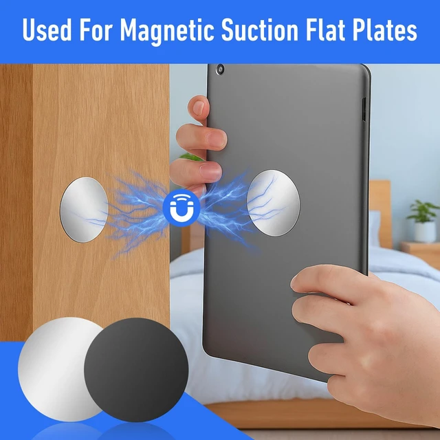 Alt view image 4 of 7 - Bewudy 14PCS Metal Plates for Magnetic Mount, Round Magnet for Phone Case