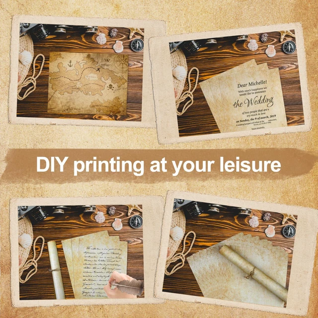 Alt view image 4 of 7 - Joyberg 70PCS Vintage Parchment Paper 8.5x11in for Writing, Decorative Printing, Invitation, Letter, Resume, Award, Diploma, Art, Craft, Certificate, Antique