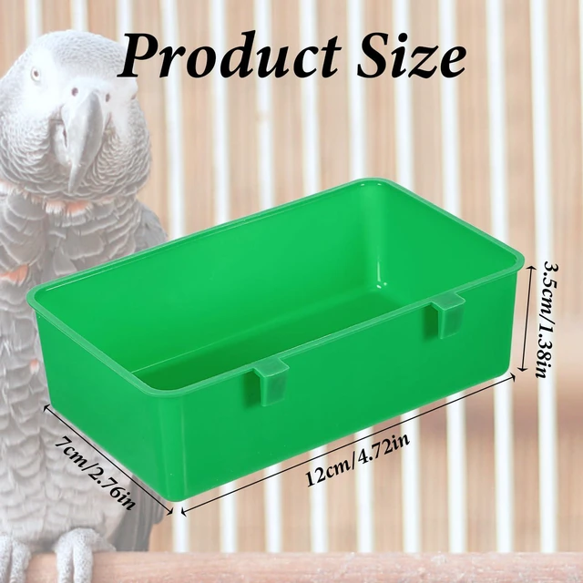 Alt view image 4 of 7 - 2 Pack Hanging Plastic Food Water Bowls for Parakeet Cage Accessories, Small Animal Dish Food Container for Coop, Parrot, Finches, Lovebirds (Green)