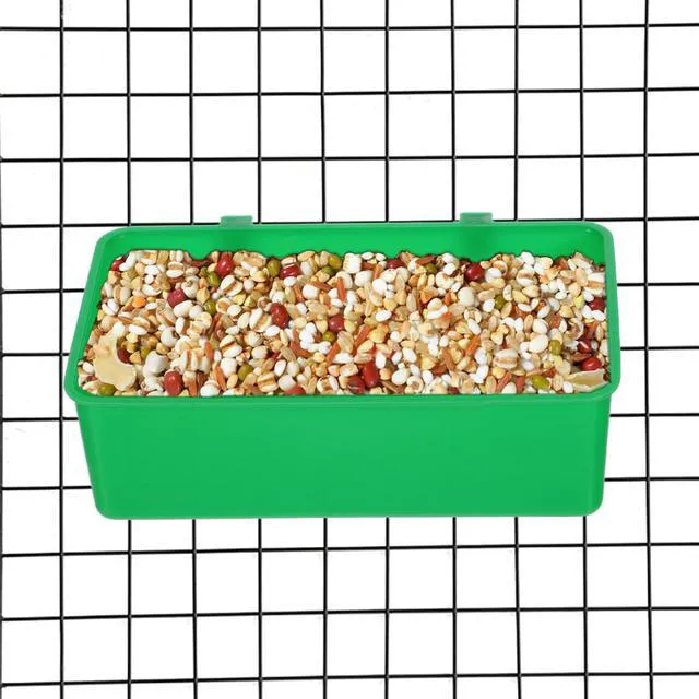 Alt view image 6 of 7 - 2 Pack Hanging Plastic Food Water Bowls for Parakeet Cage Accessories, Small Animal Dish Food Container for Coop, Parrot, Finches, Lovebirds (Green)