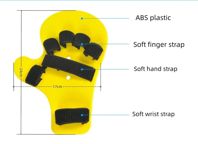 Alt view image 4 of 4 - Finger Orthotics Extended Type Fingerboard Stroke Hand Splint Training Support for Rehabilitation Apoplexy Hemiplegia Right Left Men Women Yellow