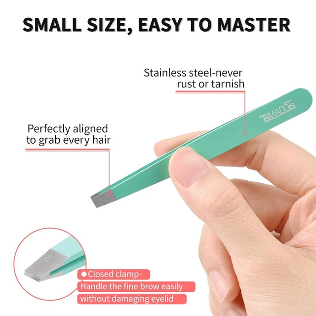 Alt view image 2 of 6 - TsMADDTs 6-Piece Eyebrow Tweezers Kit for Women Facial Hair with Case