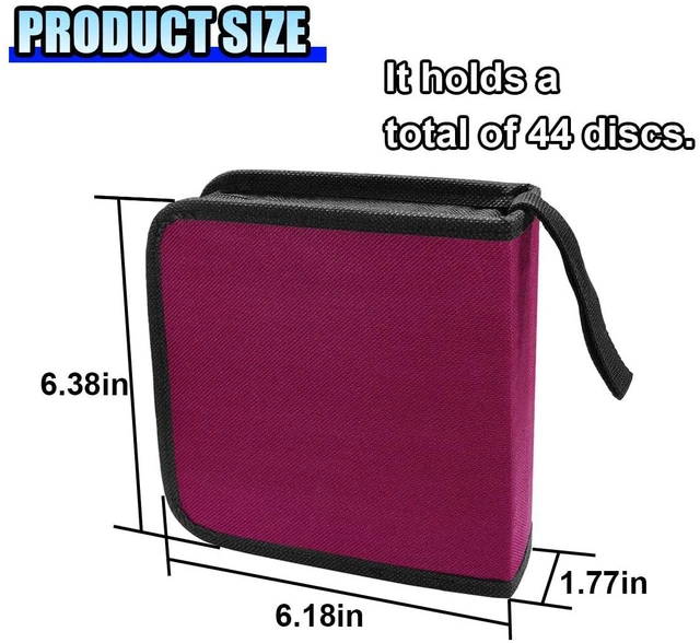 Alt view image 2 of 6 - 40-Capacity CD/DVD Disc Storage Binder Wallet for Car, Purple
