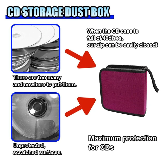Alt view image 5 of 6 - 40-Capacity CD/DVD Disc Storage Binder Wallet for Car, Purple
