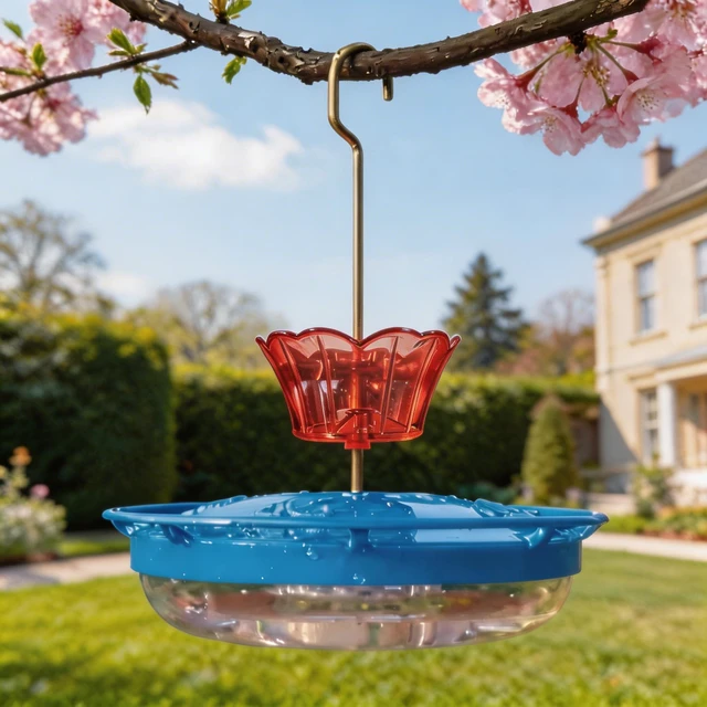 Alt view image 5 of 7 - 3oz Plastic Ant Moat for Hummingbird Feeder, 2-Pack Red Insect Guards