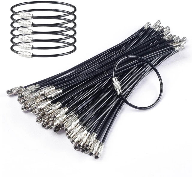 Main image of Uniclife 4 Inch Stainless Steel Heavy Duty Wire Keychain Cable Key Ring