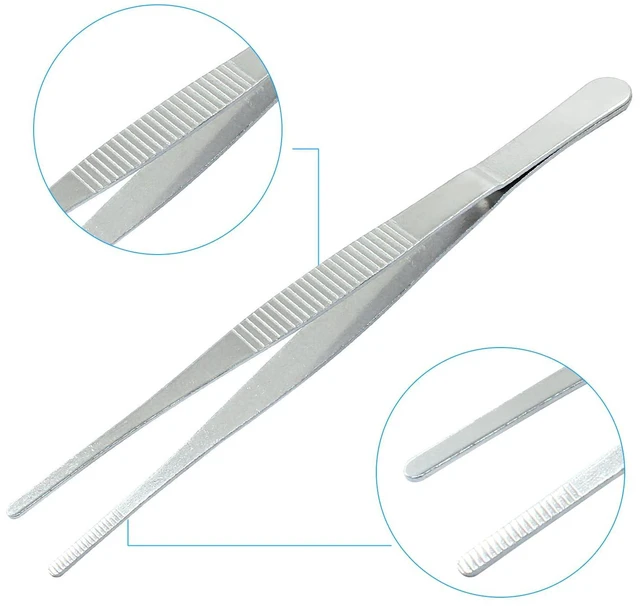 Alt view image 2 of 5 - Stainless Steel Straight Forceps, 6 Inch, 2 Pcs