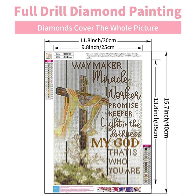 Alt view image 5 of 6 - 5D Christian Cross Diamond Painting Kit for Adults