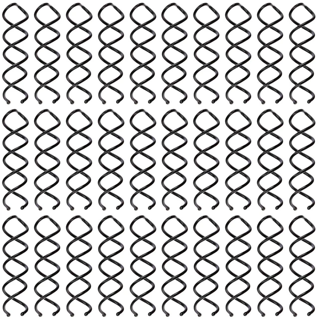 Main image of 30-Piece Spiral Twist Corkscrew Hair Pins with Non-Scratch Rounded Clips for Women's Hair Styling DIY, Black