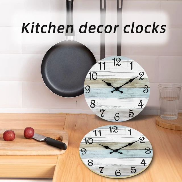 Alt view image 5 of 6 - CHYLIN Silent Non-Ticking Battery Operated Rustic Coastal Wall Clock