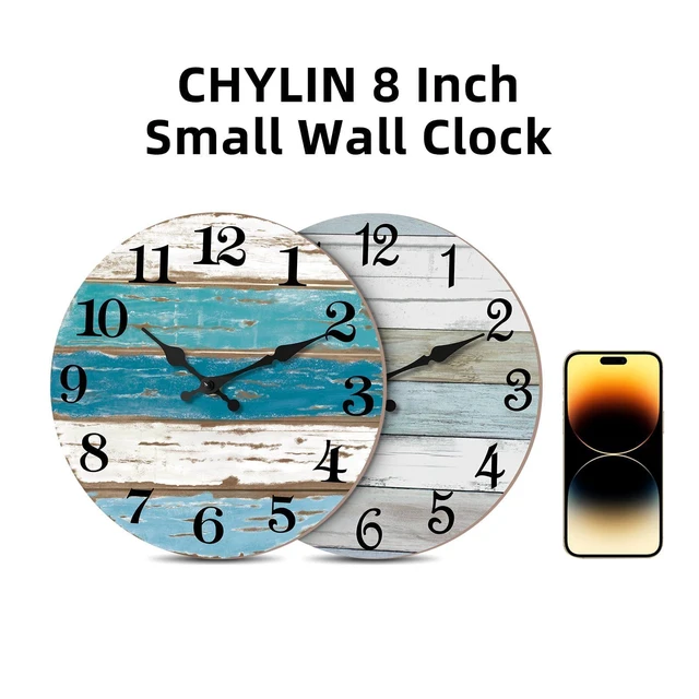 Alt view image 2 of 6 - CHYLIN Silent Non-Ticking Battery Operated Rustic Coastal Wall Clock