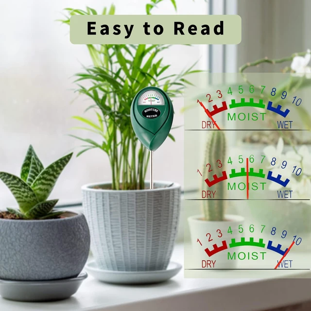 Alt view image 7 of 7 - Soil Moisture Meter, Plant Water Meter, Hygrometer Sensor for Indoor Outdoor Plant Care, No Battery Needed, Green
