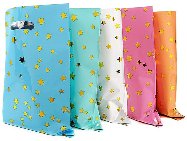 Main image of 25 PCS Gift Bags, Party Favor Bags, 5 Colors with Star Pattern