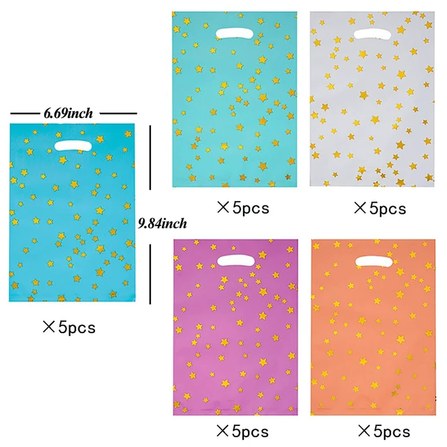 Alt view image 5 of 7 - 25 PCS Gift Bags, Party Favor Bags, 5 Colors with Star Pattern