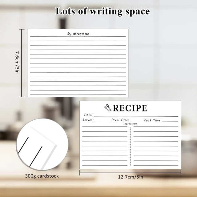Alt view image 2 of 7 - 100 Count 3x5 White Double Sided Blank Recipe Cards for Bridal Shower and Wedding