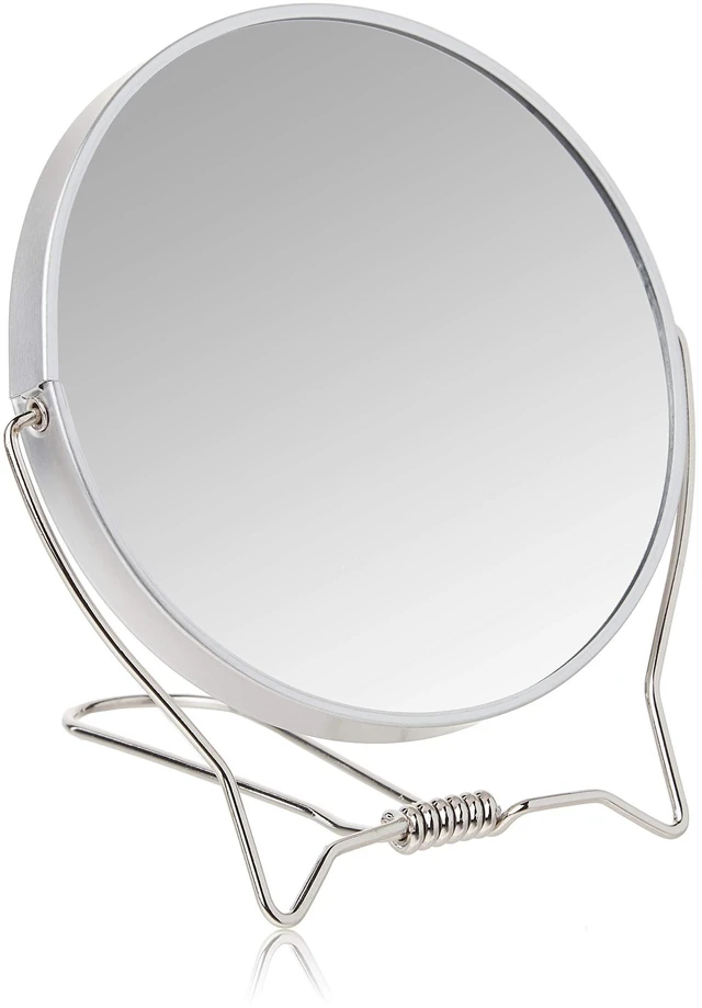 Main image of Goody 2-Sided Makeup Mirror with Stand - 1X and 3X Magnification, Lightweight Portable Table Top Vanity Mirror